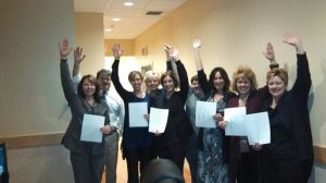 My 611 co-workers waving on my stem cells.  Love them!!