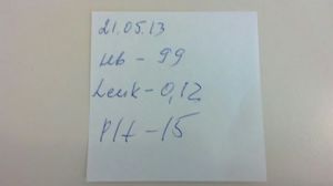 - Hemoglobin - Leukocytes - Platelets