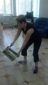 Me throwing my ceremonial bucket of left over stem cells.  It's a tradition!