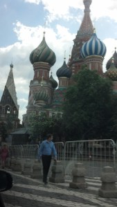 St. Basil's Cathedral on Red Square...from the taxi.